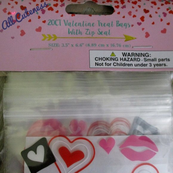 🎀 20 Valentine Treat Bags - Picture 2 of 3